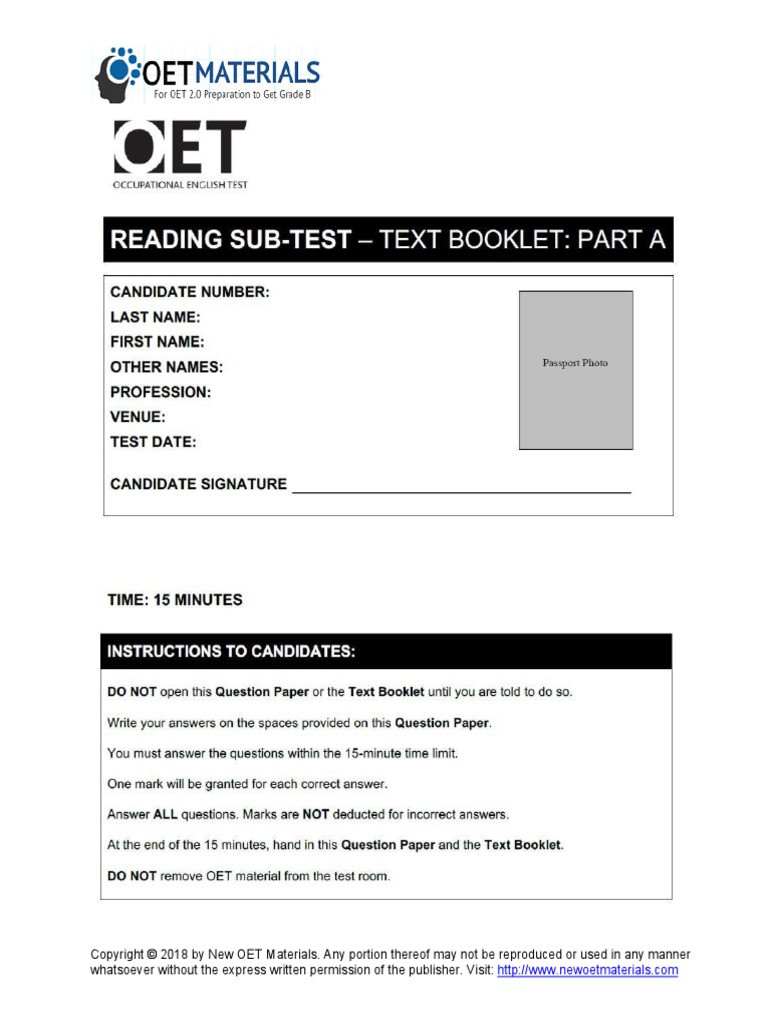 Oet Reading Guide Pdf
