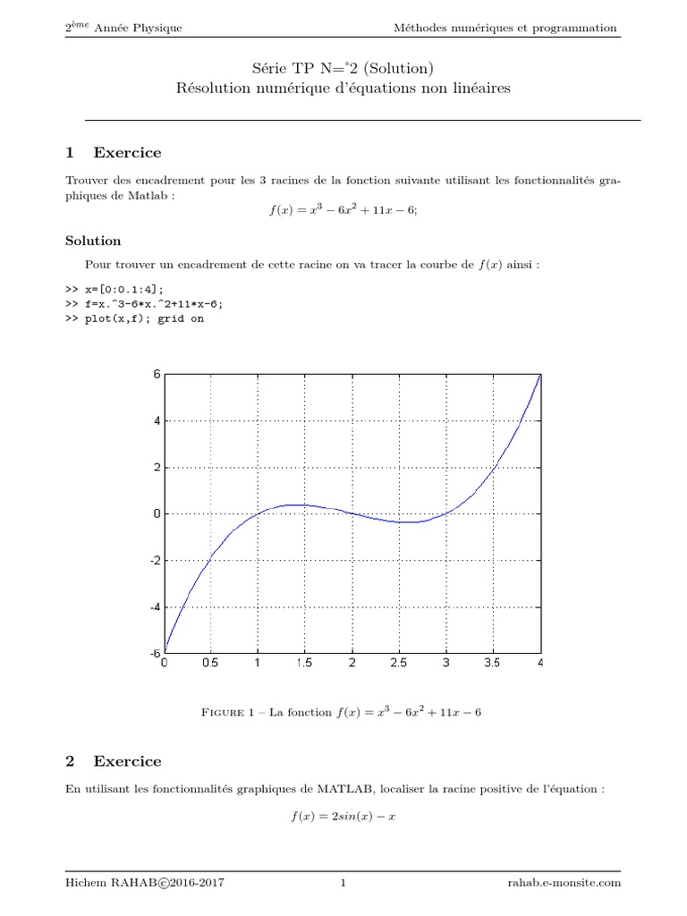 TP 2 Solution | PDF | Analyse numérique | Algorithmes