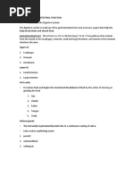 Digestive and Gastrointestinal Function Handouts