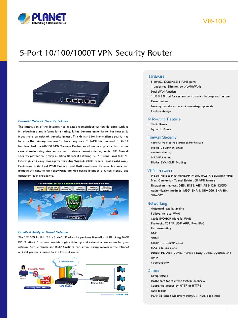 5-Port 10/100/1000T VPN Security Router: Hardware | PDF | Computer ...