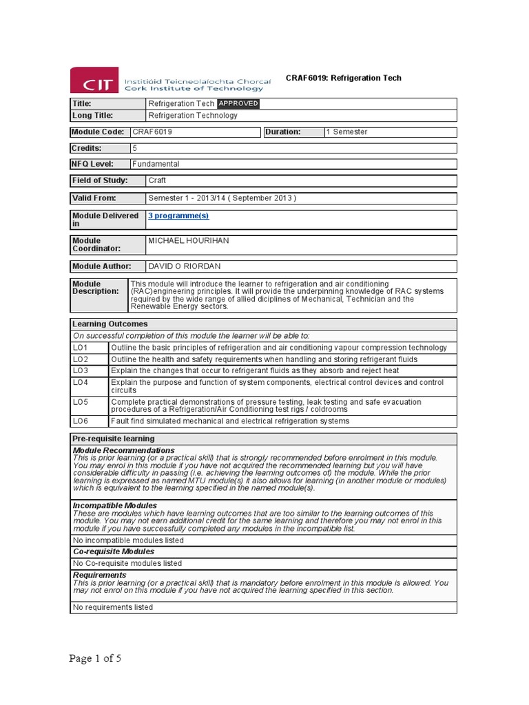 Module Refrigeration Technology Pdf Heat Transfer Heat