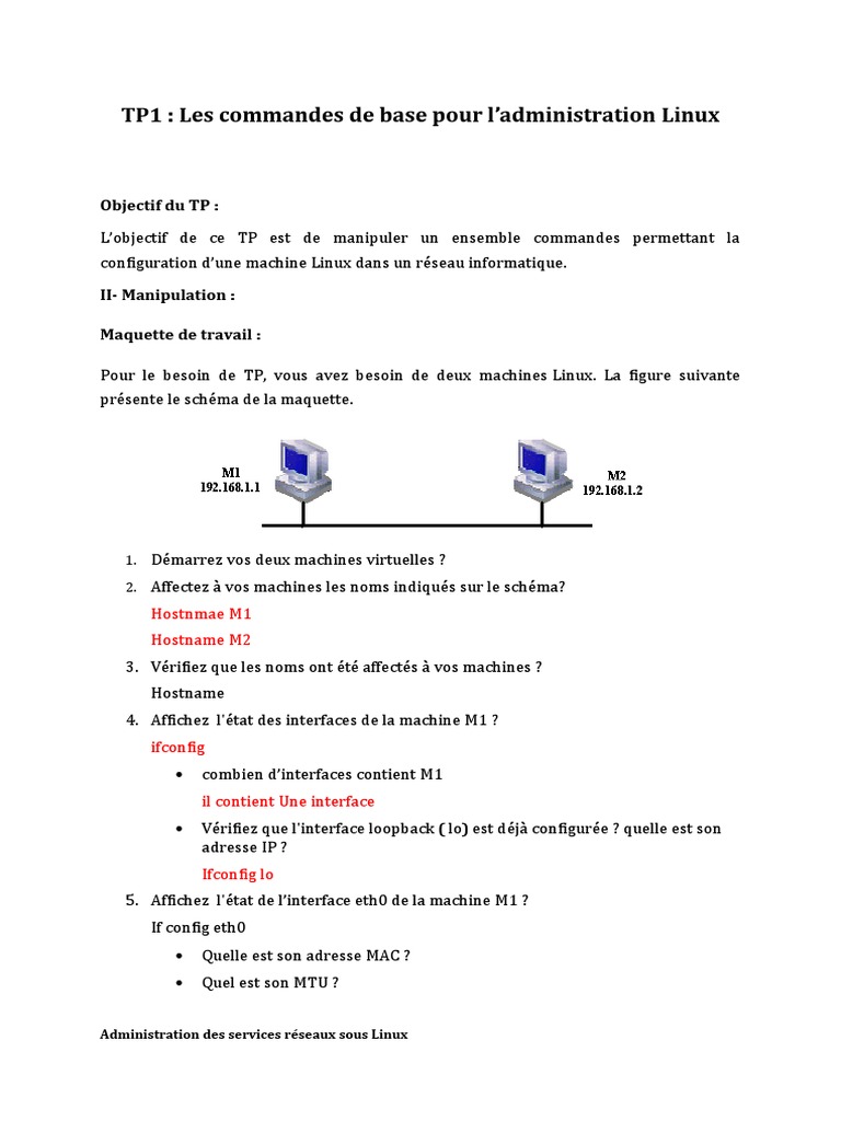 Configuration des interfaces Linux | PDF | Architecture de réseau ...