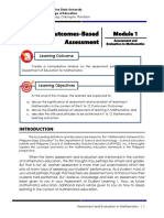 Outcomes-Based Assessment: Learning Outcome