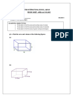 Yr 8 - Review Sheet - Area and Volume