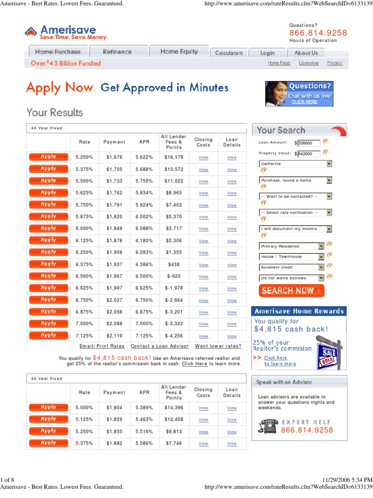Amerisave Best Rates. Lowest Fees. Guaranteed Mortgage Loan