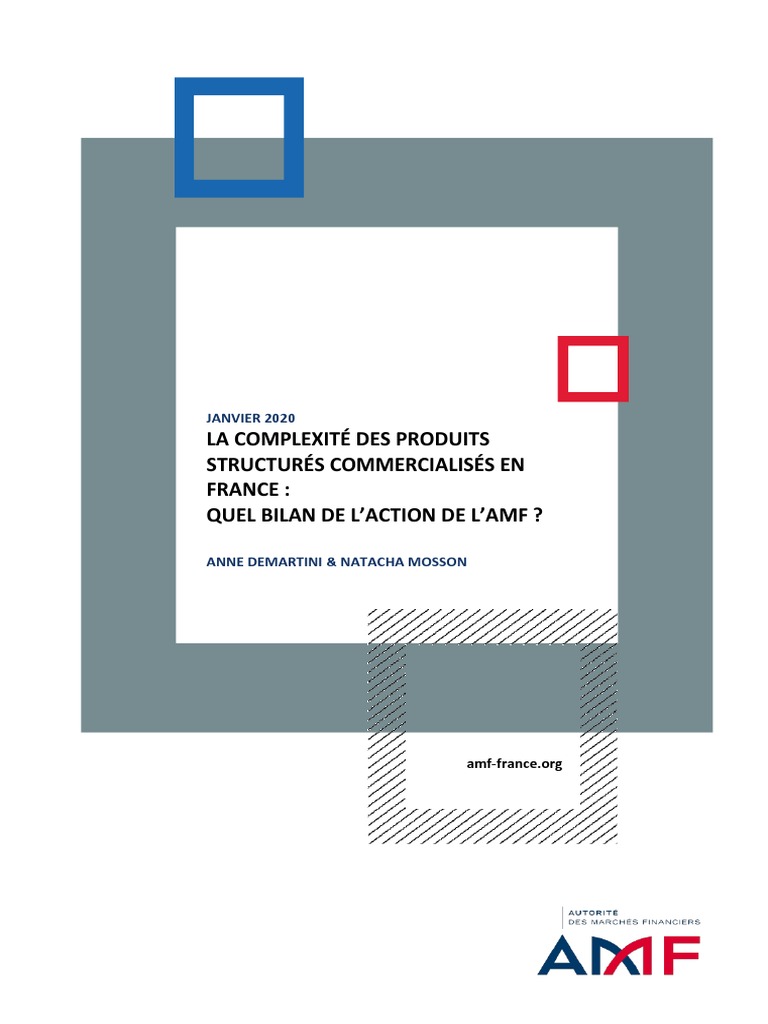 Bilan AMF sur la complexité des produits structurés | PDF | France | Risque