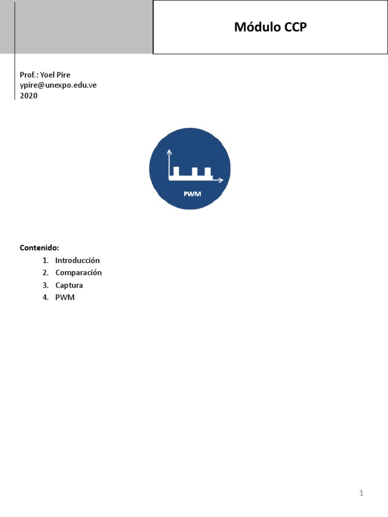 Módulo CCP: Comparación, Captura y PWM | PDF | Microcontrolador | Poco