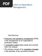 Introduction To Operations Management