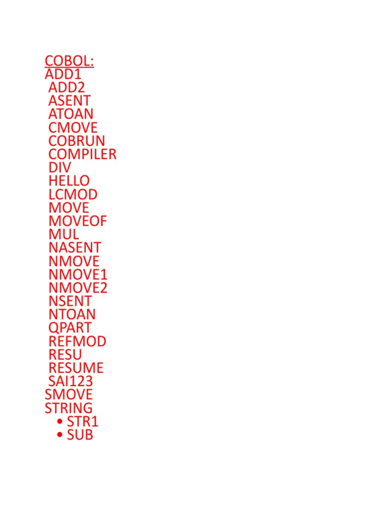 COBOL Programming Examples and Code | PDF | Software | Notation