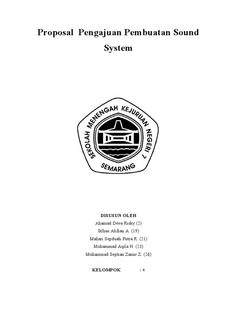 Proposal Pembuatan Sound System Portable | PDF | Sains & Matematika