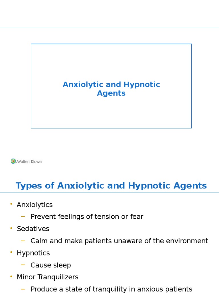 Anxiolytic and Hypnotic Drug Overview | PDF | Benzodiazepine | Anxiety
