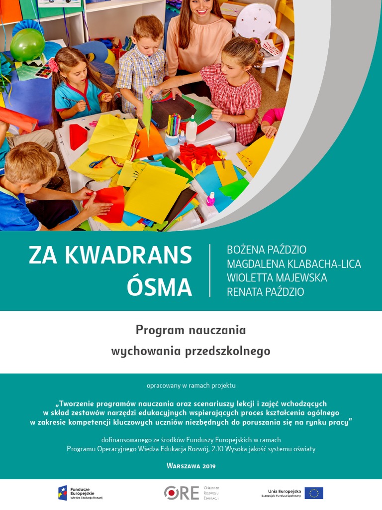 Program Nauczania Wychowania Przedszkolnego Pn. Za Kwadrans Osma | PDF