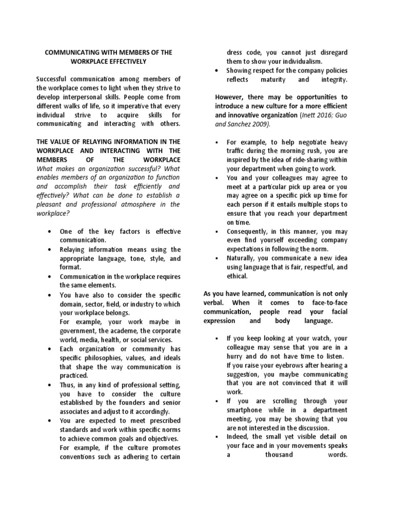 EFFECTIVE COMMUNICATION IN THE WORKPLACE EXAMPLES PDF visual data 5