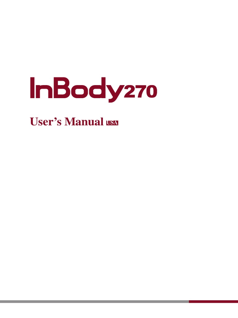 InBody 270 Users Manual | PDF | Printer (Computing