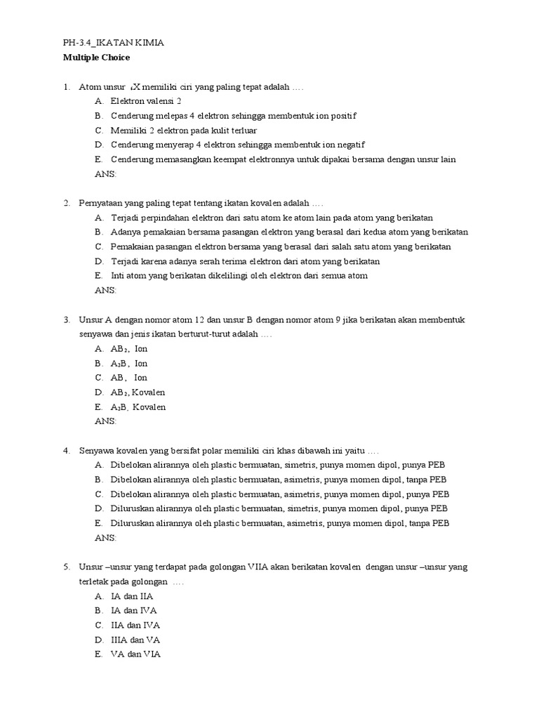 PH-4 - KD3.4 - Ikatan Kimia | PDF