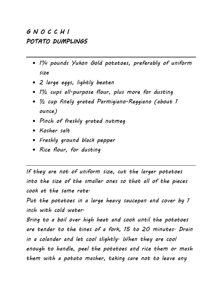 Gnocchi Pasta PDF