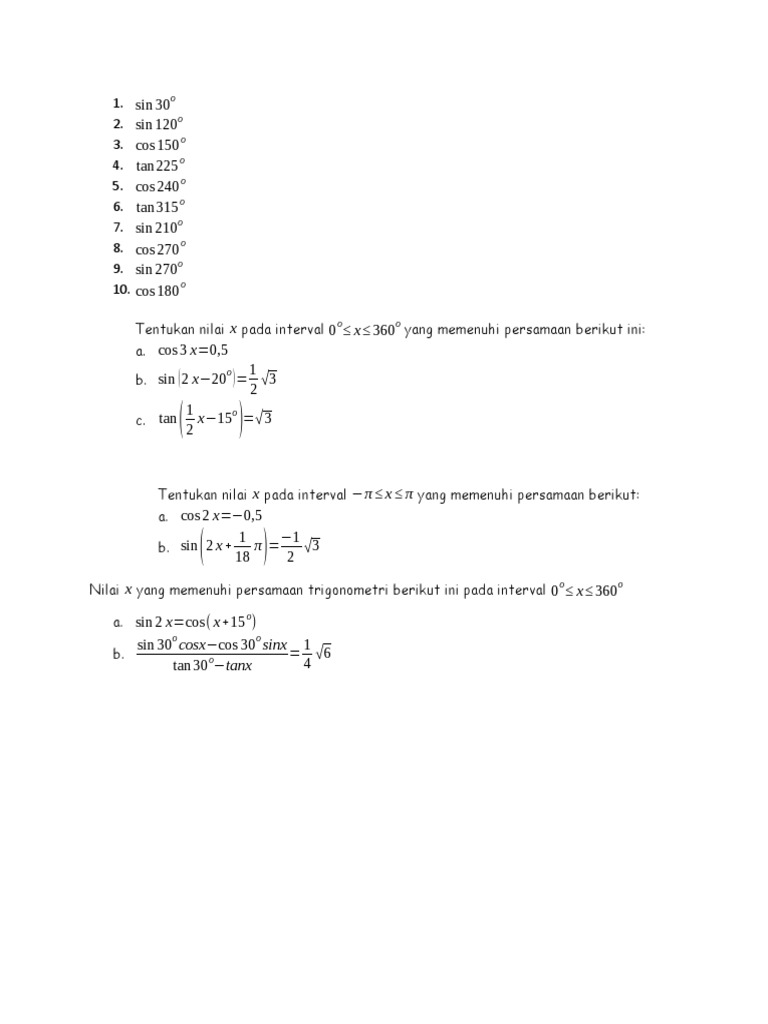 Sin 30 o | PDF