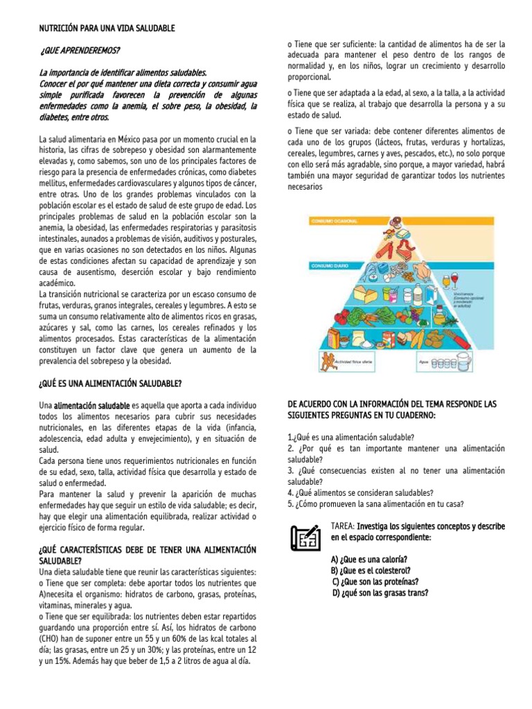 Nutrición para Una Vida Saludable 21-22 | PDF | Nutrición | Dieta y ...