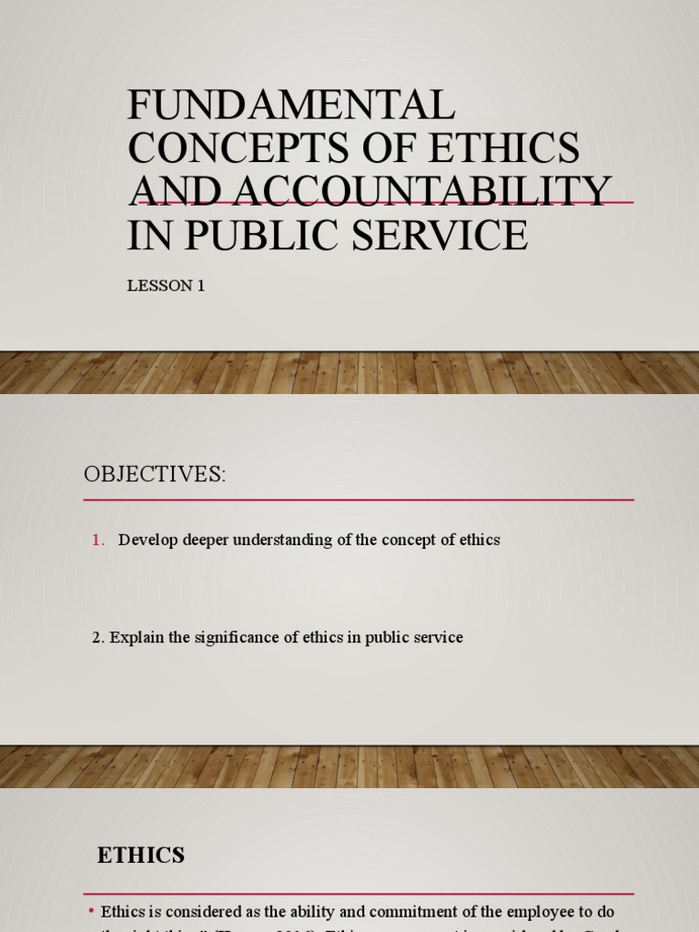 Ethics and Accountability in Public Service | PDF | Leadership | Morality