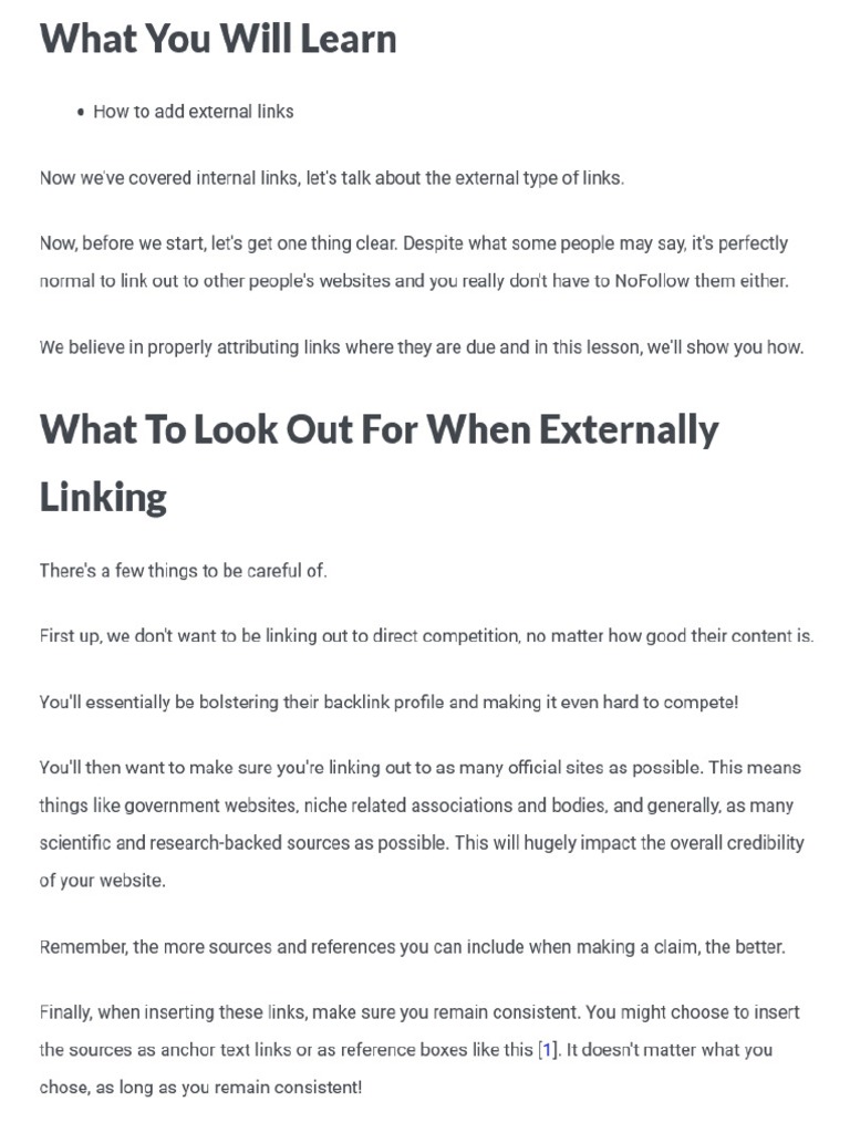 Benefits of Linking to Trusted External Sources