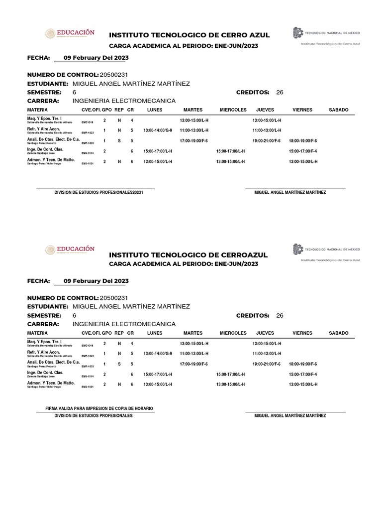 HORARIO PDF