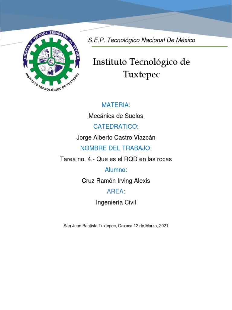 Definición del RQD en Geología | PDF | Geología | Rocas