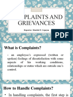 Complaints and Grievances