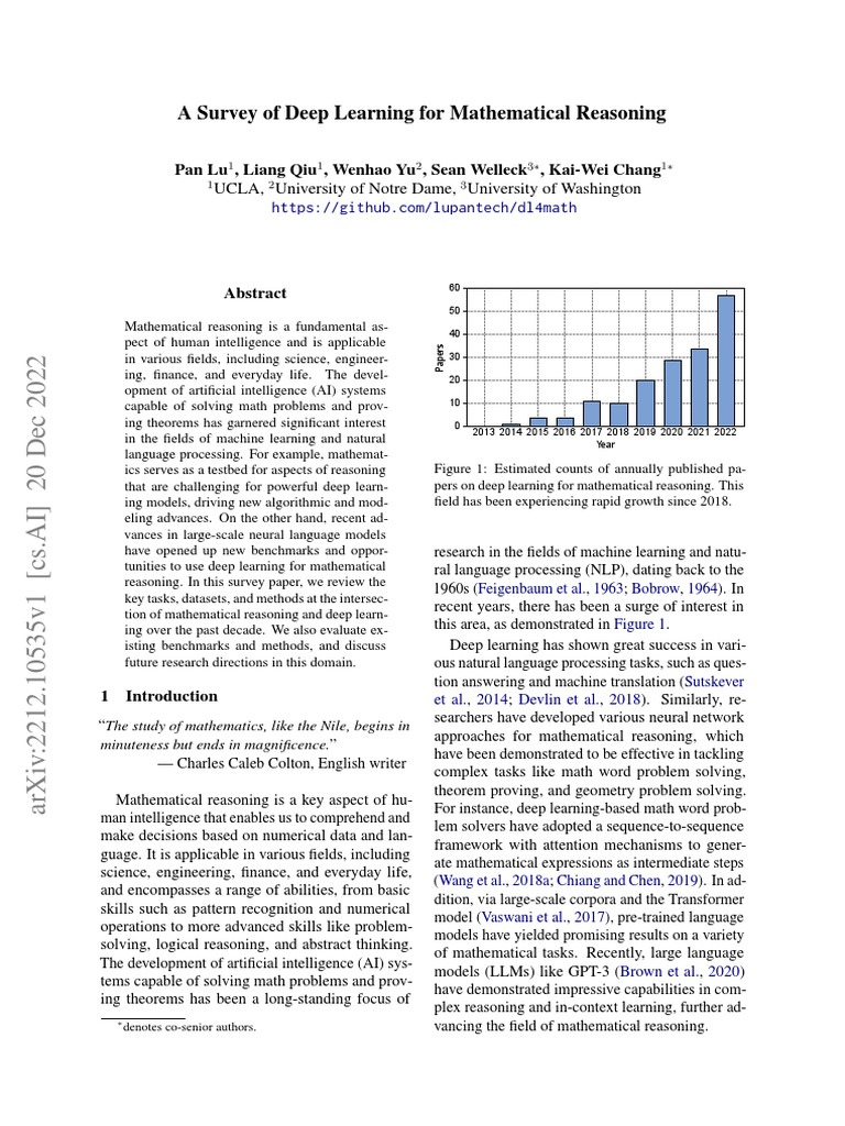 A Survey of Deep Learning For Mathematical Reasoning | Download Free ...