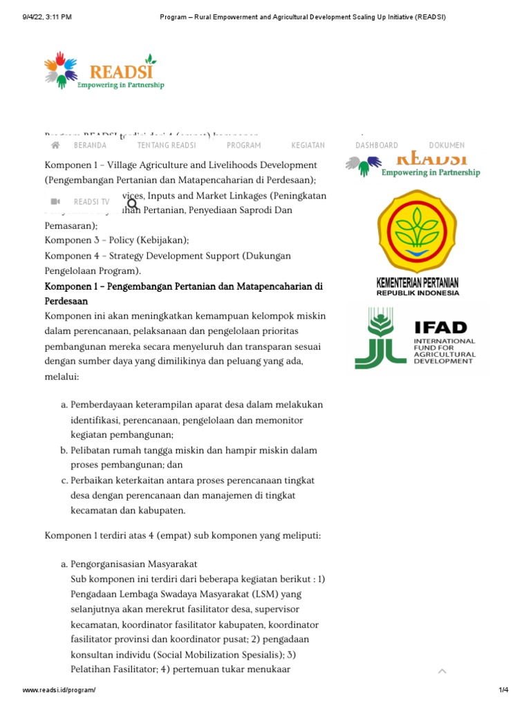 Program Rural Empowerment And Agricultural Development Scaling Up