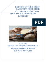 My Booklet That Outline Eight First Aid Cases That First Aider Frequently Handle in Eci and Steps To Deal With These Incidents