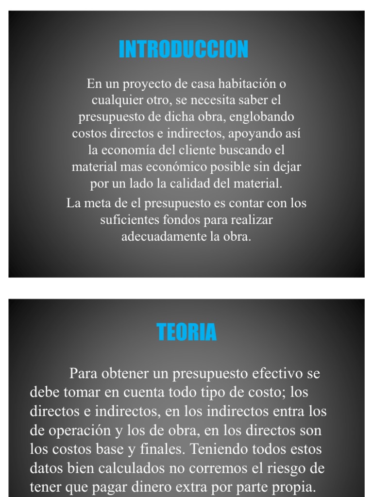 Presupuesto para Casa Habitación | PDF | Presupuesto | Materiales de ...
