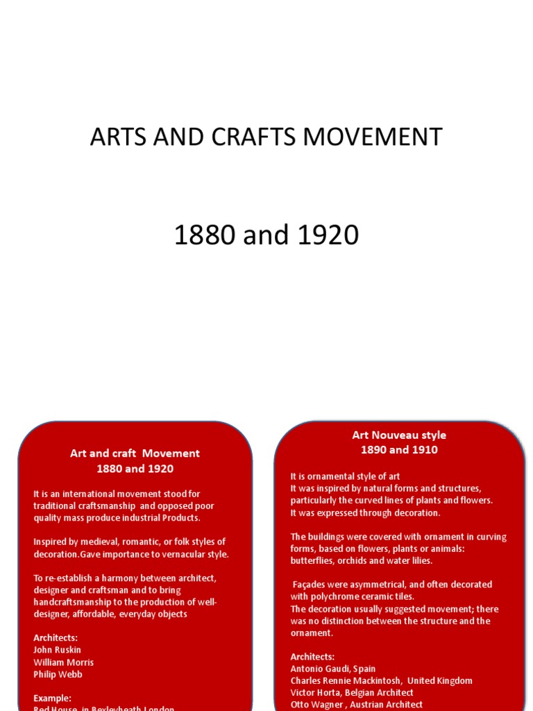 Arts and Crafts vs. Art Nouveau Overview | PDF | Art Nouveau | Arts And ...