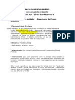 Unidade Organização Do Estado Brasileiro, 1º Aula