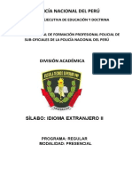 2do Semestre - Silabo Desarrollado - Idioma Extranjero I PNP