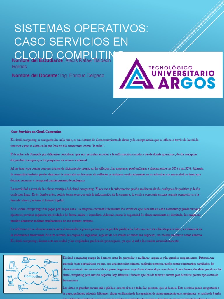 Ventajas del Cloud Computing en Empresas | PDF | Computación en la nube ...