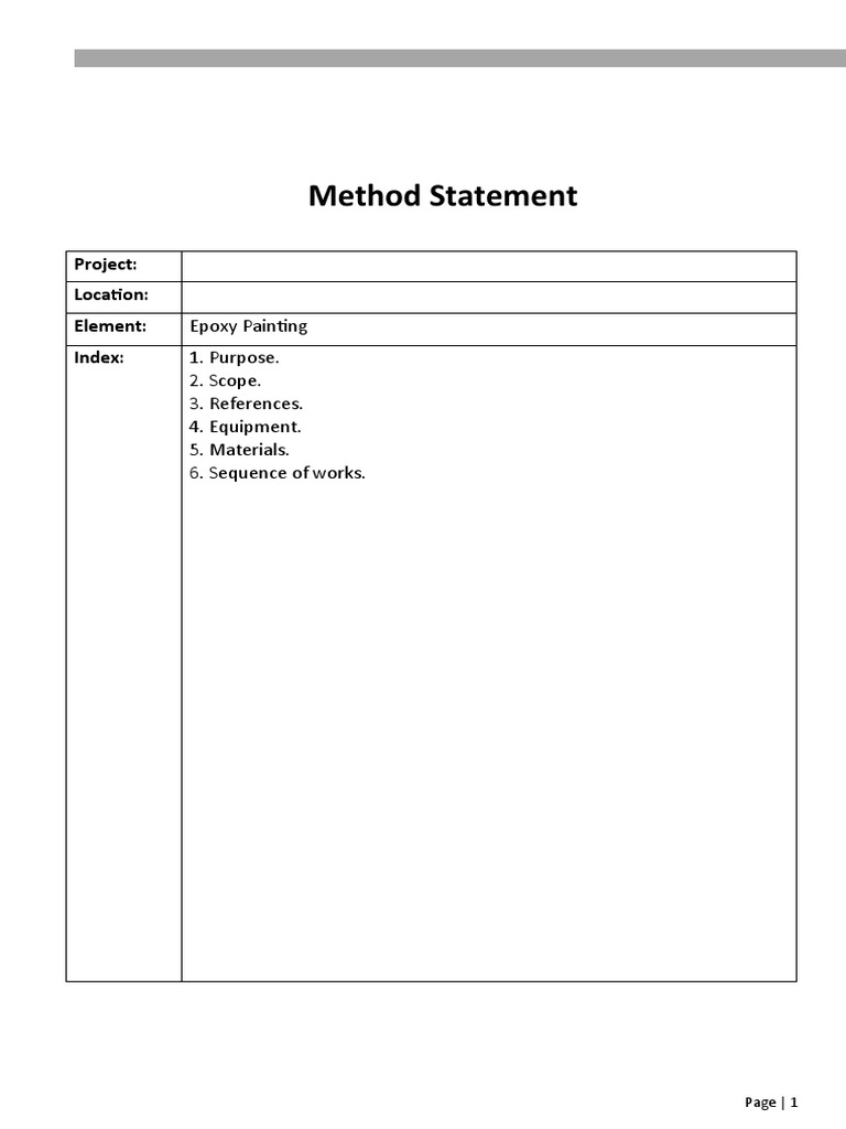 Epoxy Painting Method Statement Guide | PDF