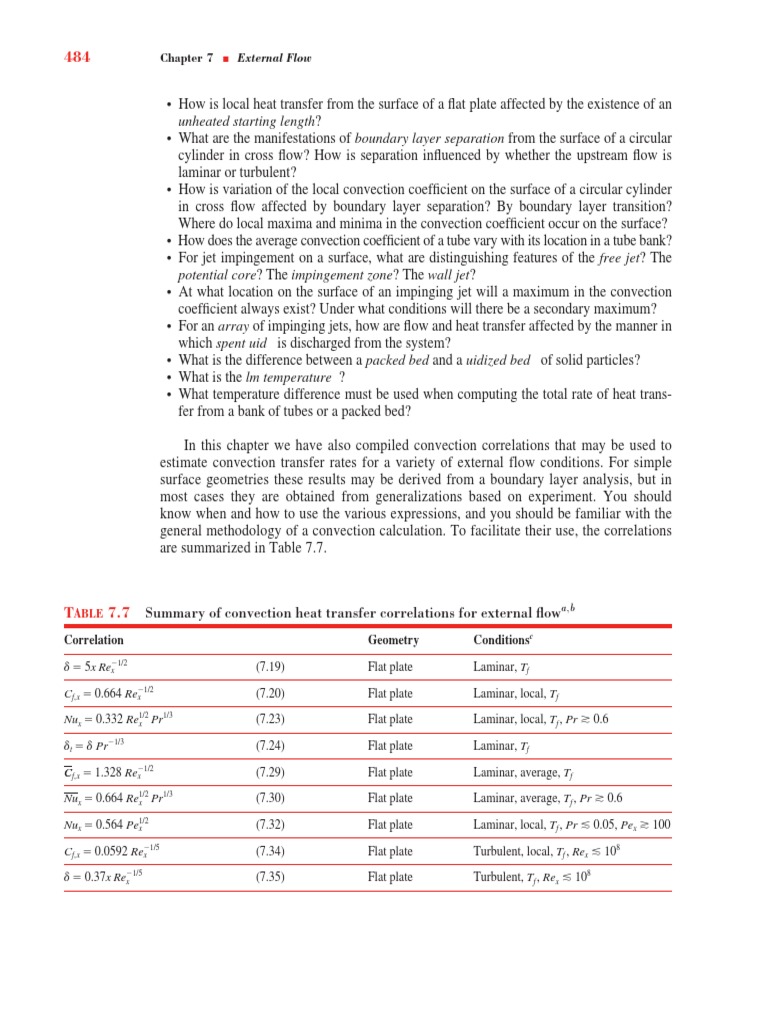 Convection Heat Transfer Correlations | PDF | Boundary Layer | Convection