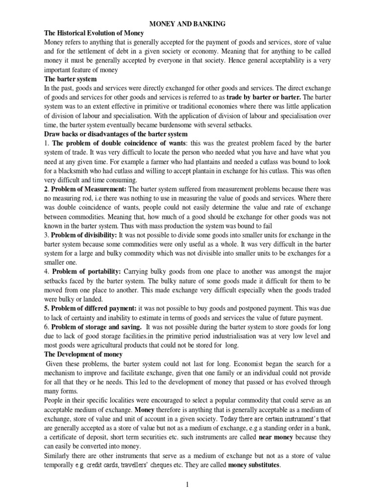 Money and Banking For Priniting | PDF