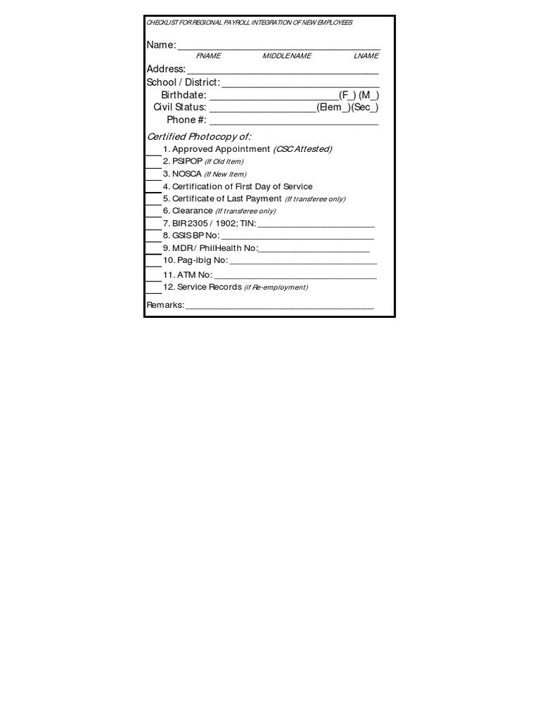 REGIONAL PAYROLL Requirements PDF