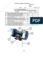 Checklist For Equipment Inspection Pedestal Grinder