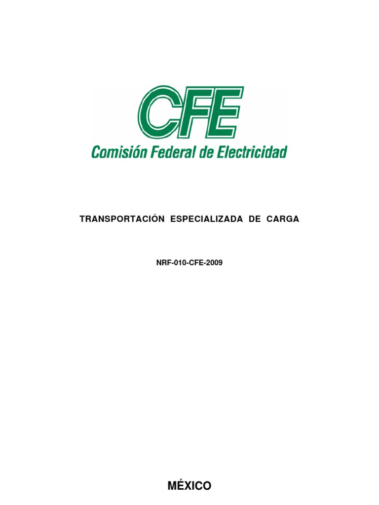 Norma de Transportación CFE NRF-010 | PDF | Transporte | México