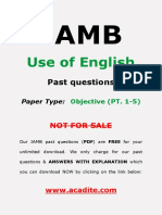 JAMB Use of English Past Questions (Objective PT. 1-5