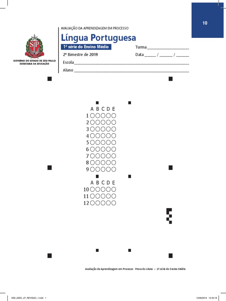 Avaliação de Língua Portuguesa - 1º Ano | PDF | Internet | Aprendizado