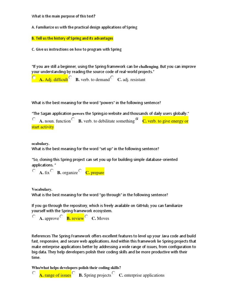 Reto 2 Ingles 12 de 15 | PDF | Spring Framework | Vocabulary