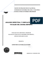 Analisis Espectral y Simulacion de Las Vocales - 1998 - Ingenieria Electronica