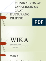 Komunikasyon at Pananaliksik Sa Wika at Kulturang Pilipino