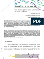 Relato e Reflexões Sobre As Observações Do Estágio Supervisionado I em Ele em Uma Escola de Contexto Amazônico