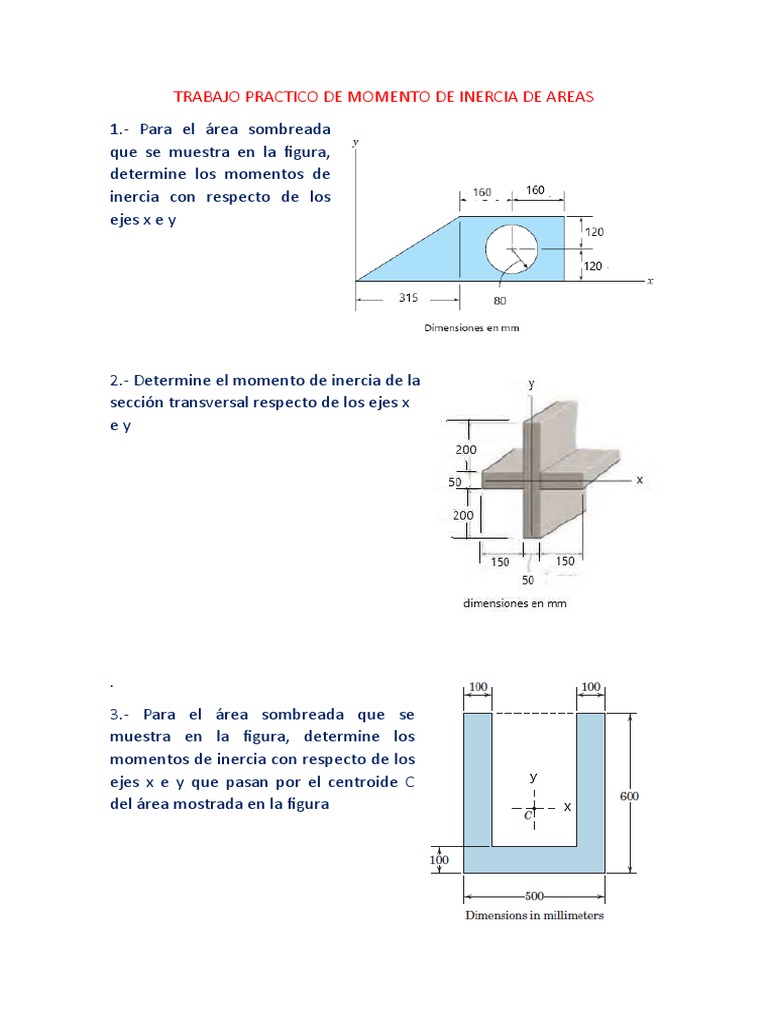 Trabajo Practico de Momento de Inercia de Areas | PDF