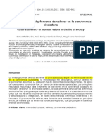 Diversidad Cultural y Fomento de Valores en La Convivencia Ciudadana