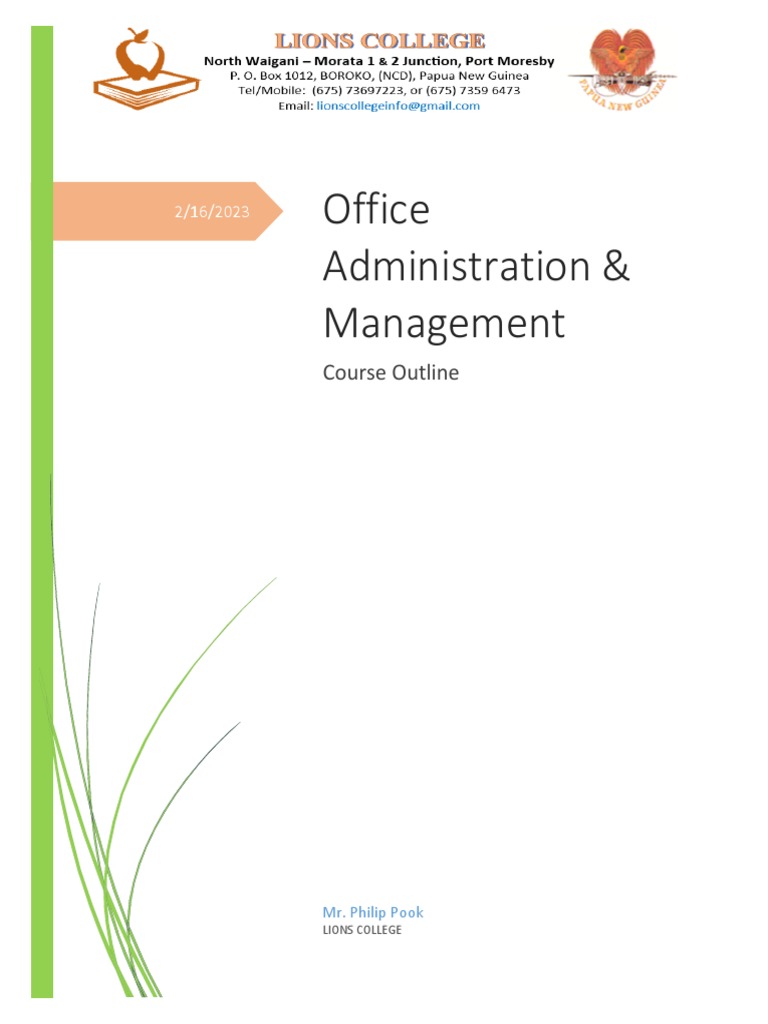 Office Administration Course Outline | PDF | Human Resources ...